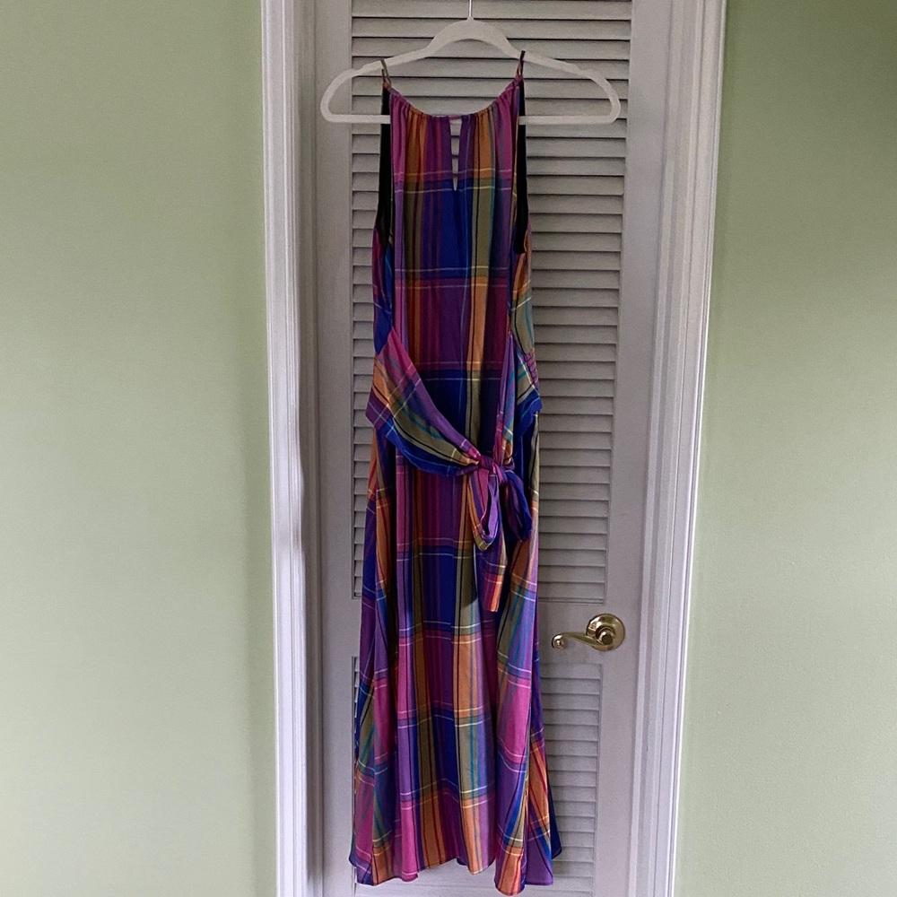 Ann Taylor Colorful Asymmetrical Plaid Dress